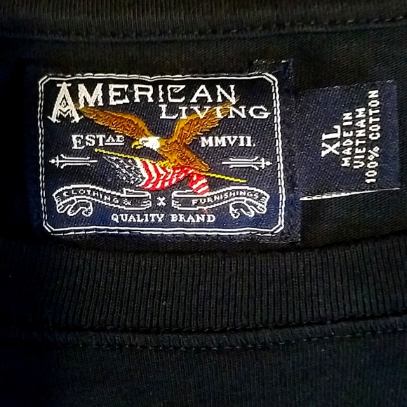 American Living XL " American Living w/ Gold Sequins" Black Long Sleeve Shirt - Picture 2 of 4